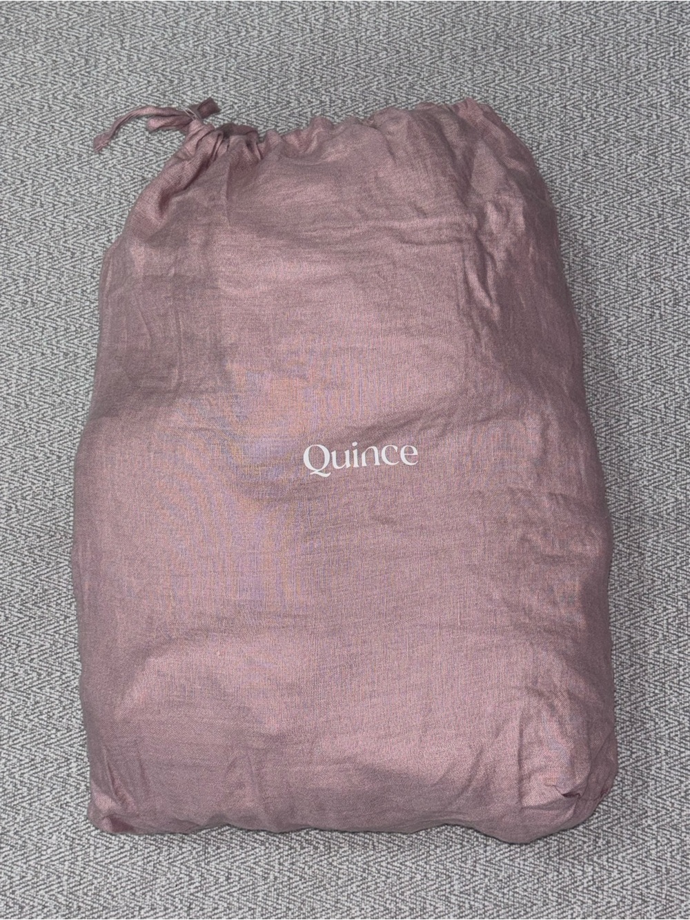 Quince NEW Full/Queen size Linen duvet cover set w/ standard shams Dusty Mauve